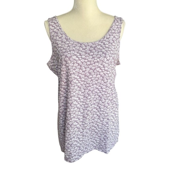 Duluth Trading Mushroom Floral Tank Top Women's Plus Size XXL Lavender Purple - Picture 2 of 14